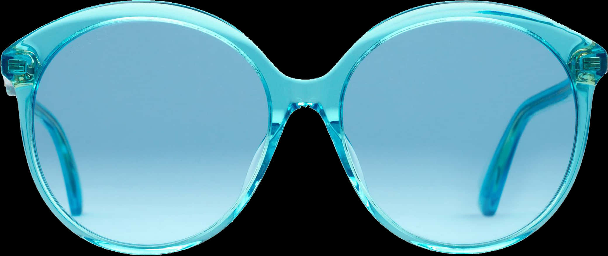 Blue Round Glasses Transparent Background PNG