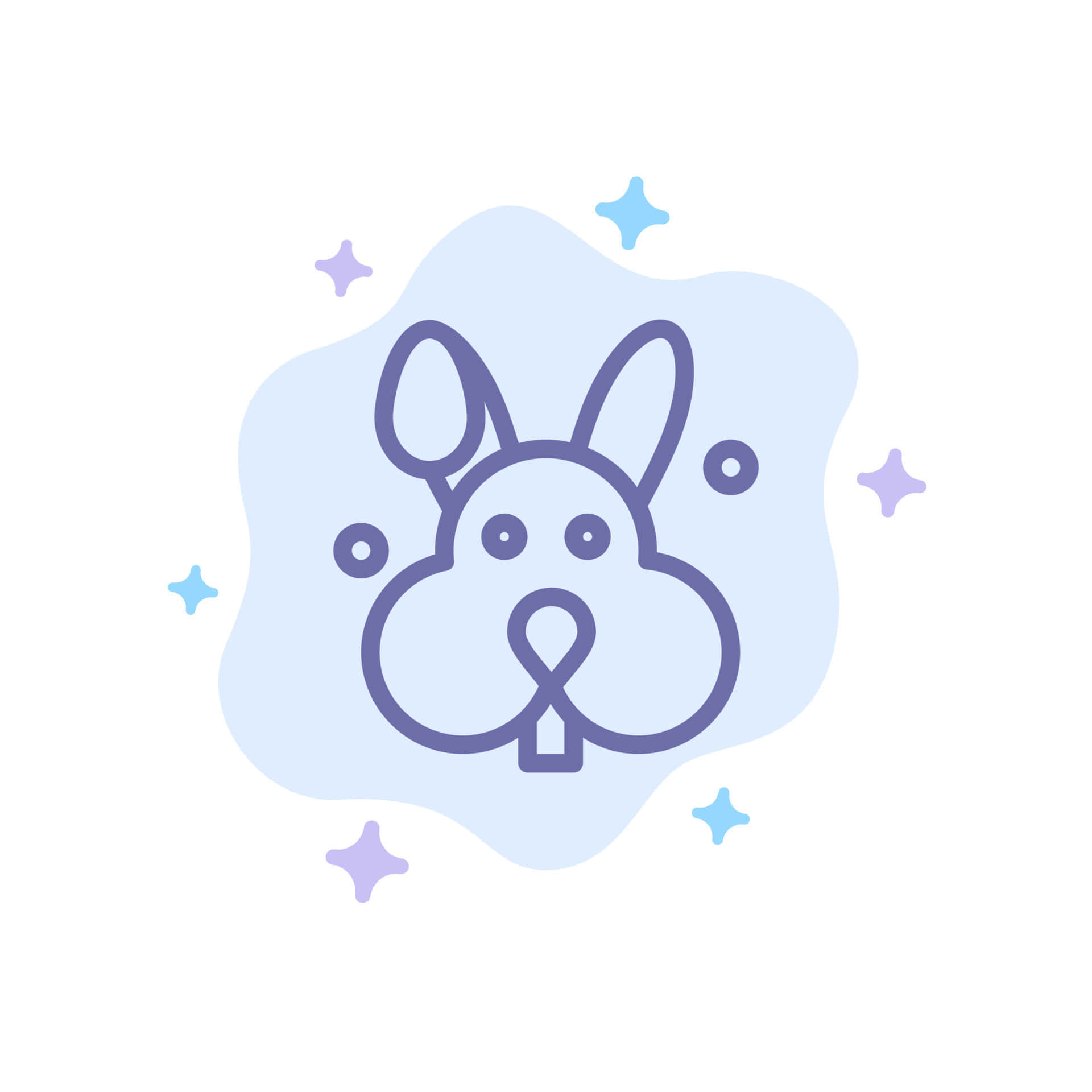 A Rabbit With A Nose And Ears On A White Background