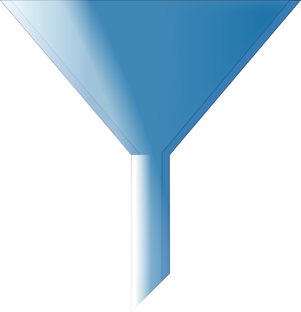 Blue Sales Funnel Graphic PNG