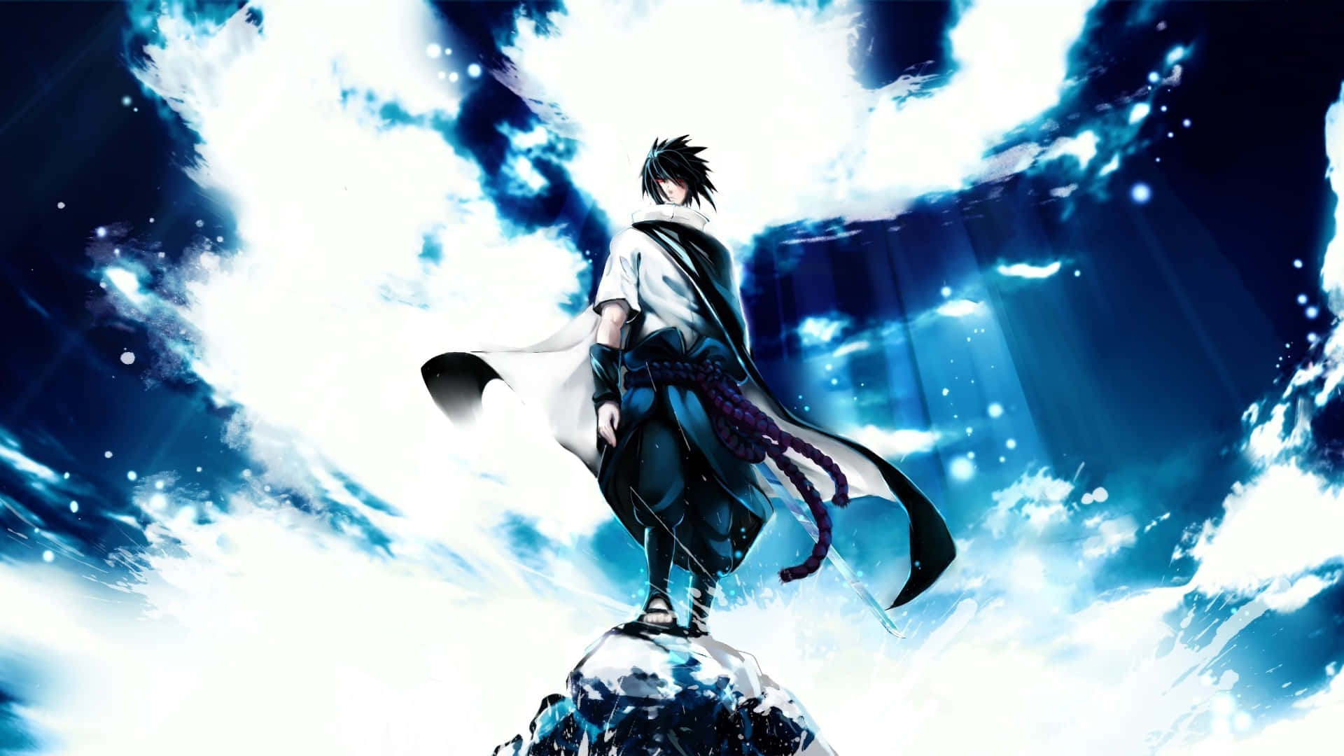 “Blue Sasuke Bringing Balance and Peace“ Wallpaper