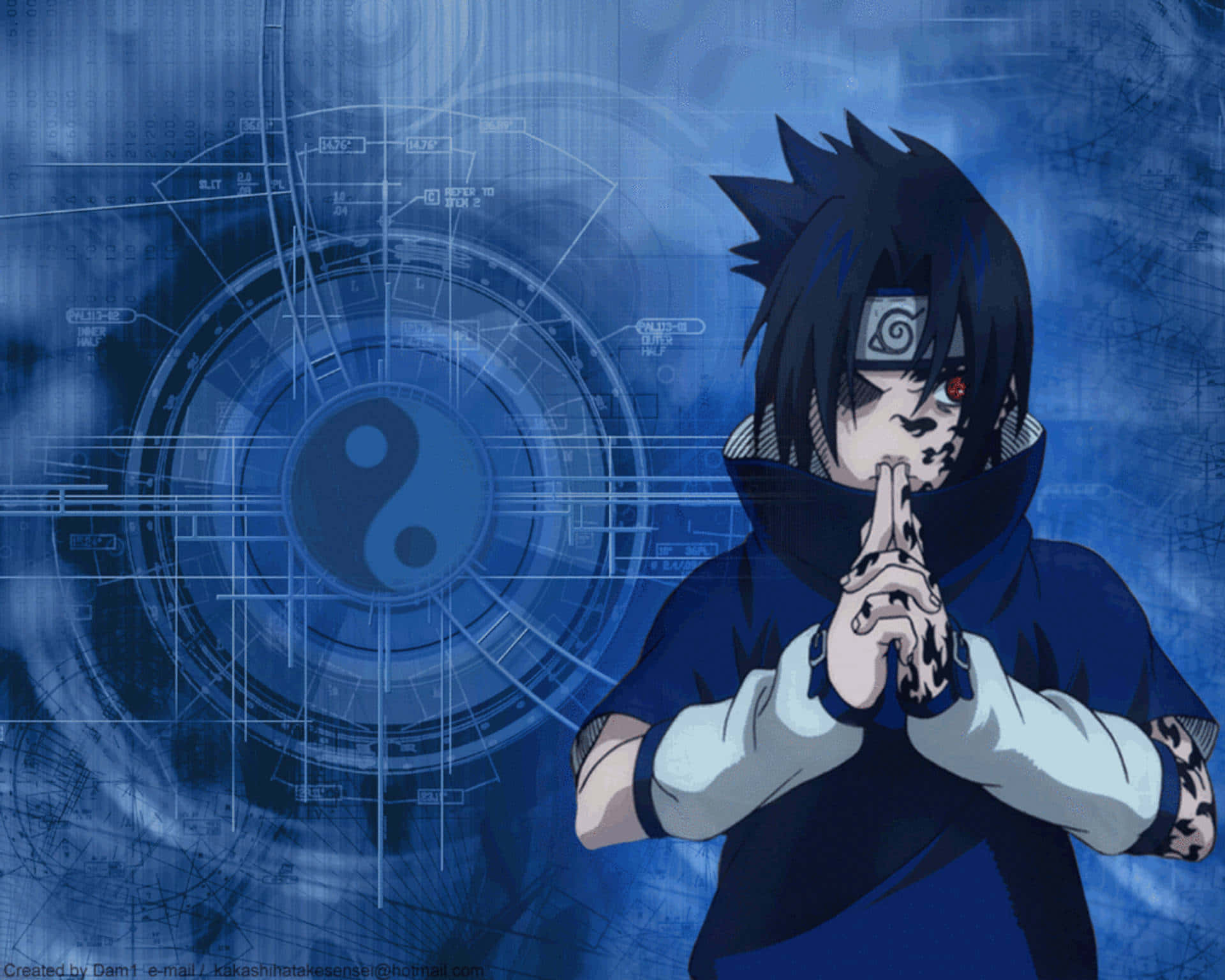 Show Your True Power with Blue Sasuke Wallpaper