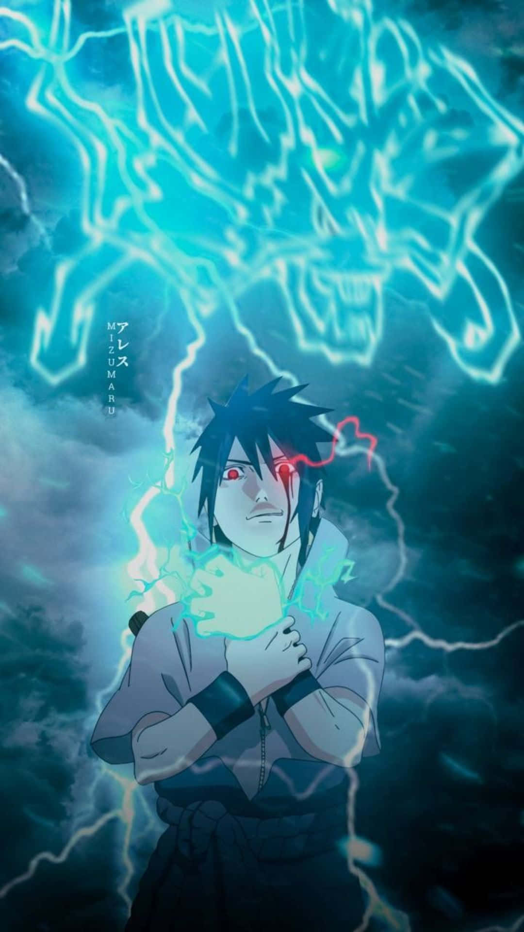 Uzumakinaruto Och Uchiha Sasuke I All Sin Blå Prakt. Wallpaper