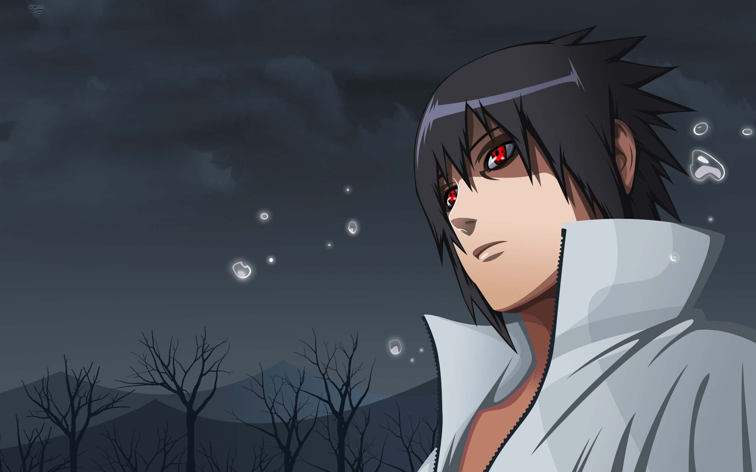 Deblå Øjne Af Naruto's Sasuke Wallpaper