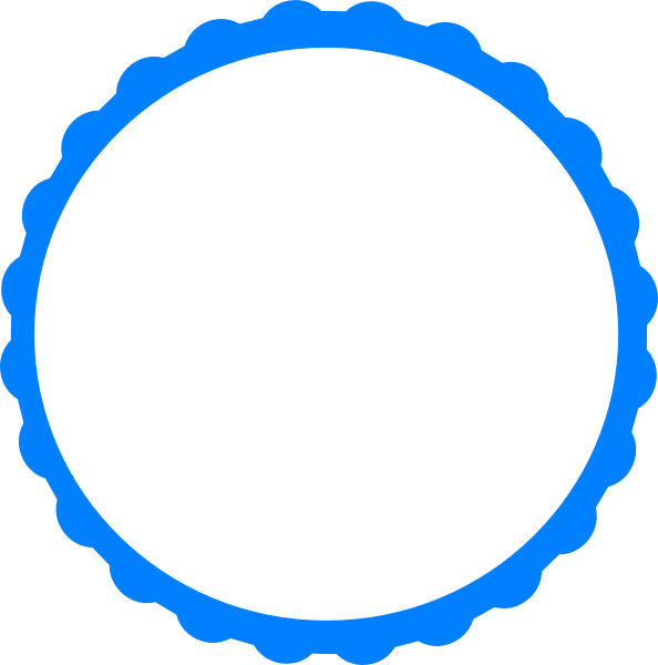 Blue Scalloped Edge Circle Logo PNG