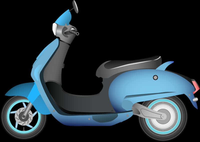 Blue Scooter Illustration PNG
