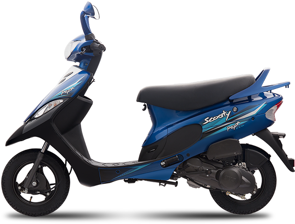 Blue Scooty Pep Plus Side View PNG