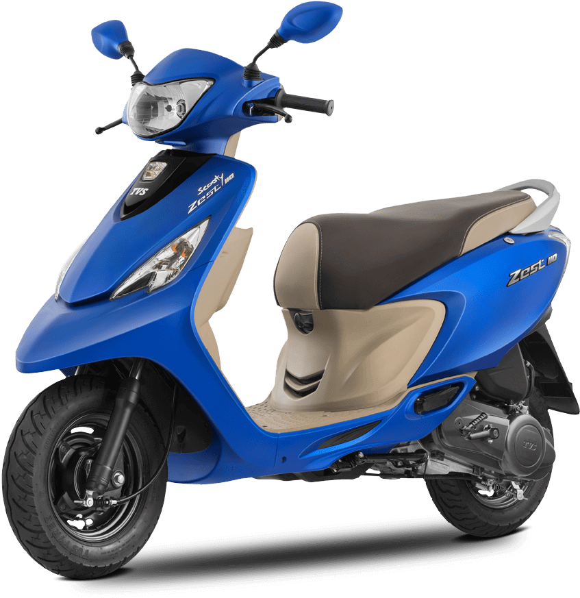 Blue Scooty Zest110 Studio Shot PNG