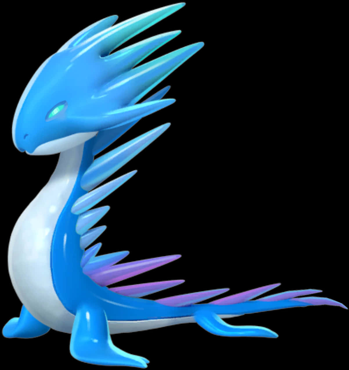 Blue Serene Dragon Creature PNG