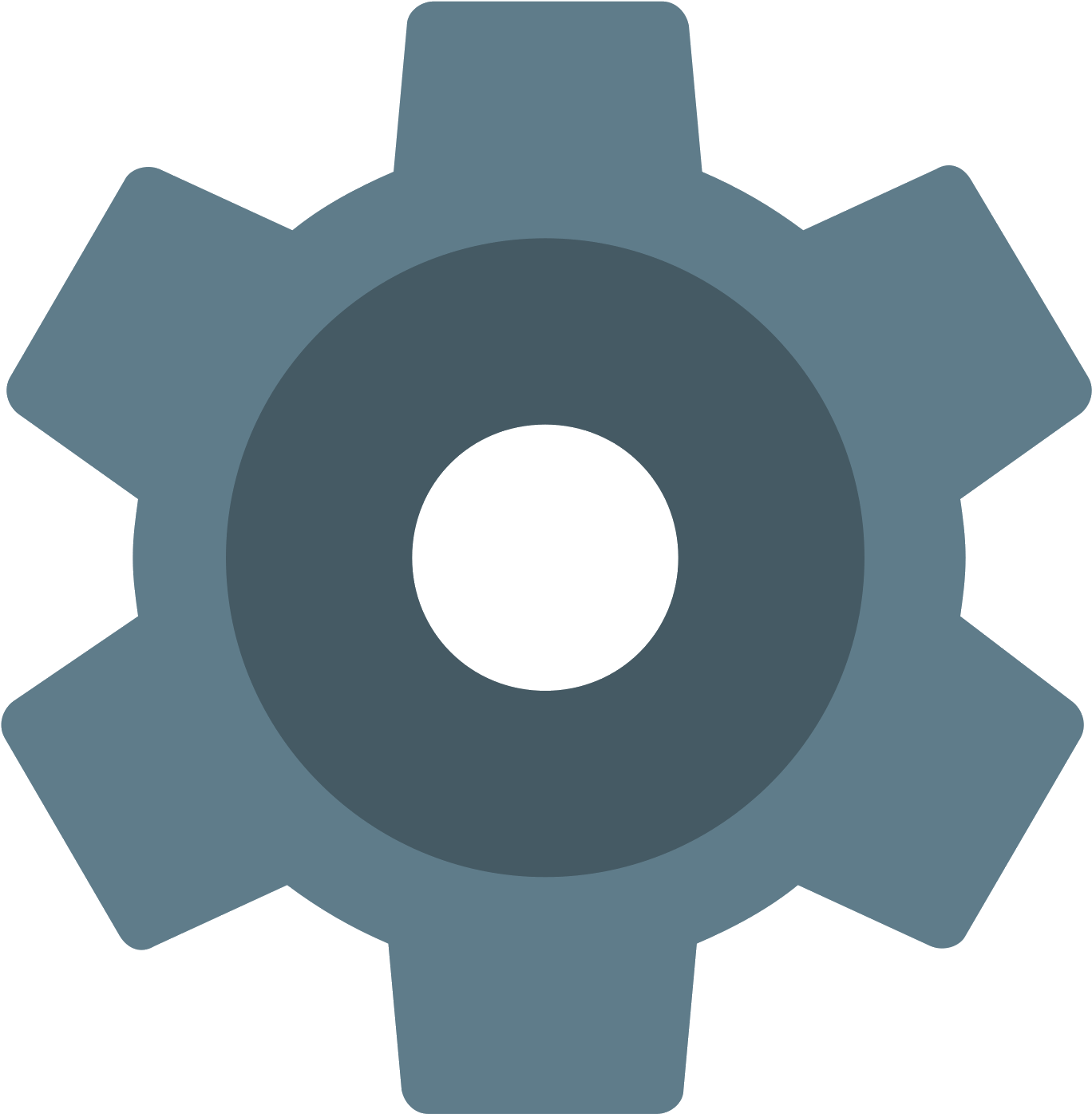 Blue Settings Gear Icon PNG