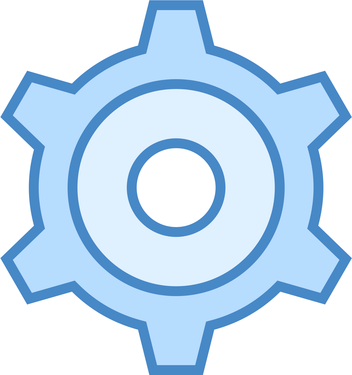 Blue Settings Gear Icon PNG