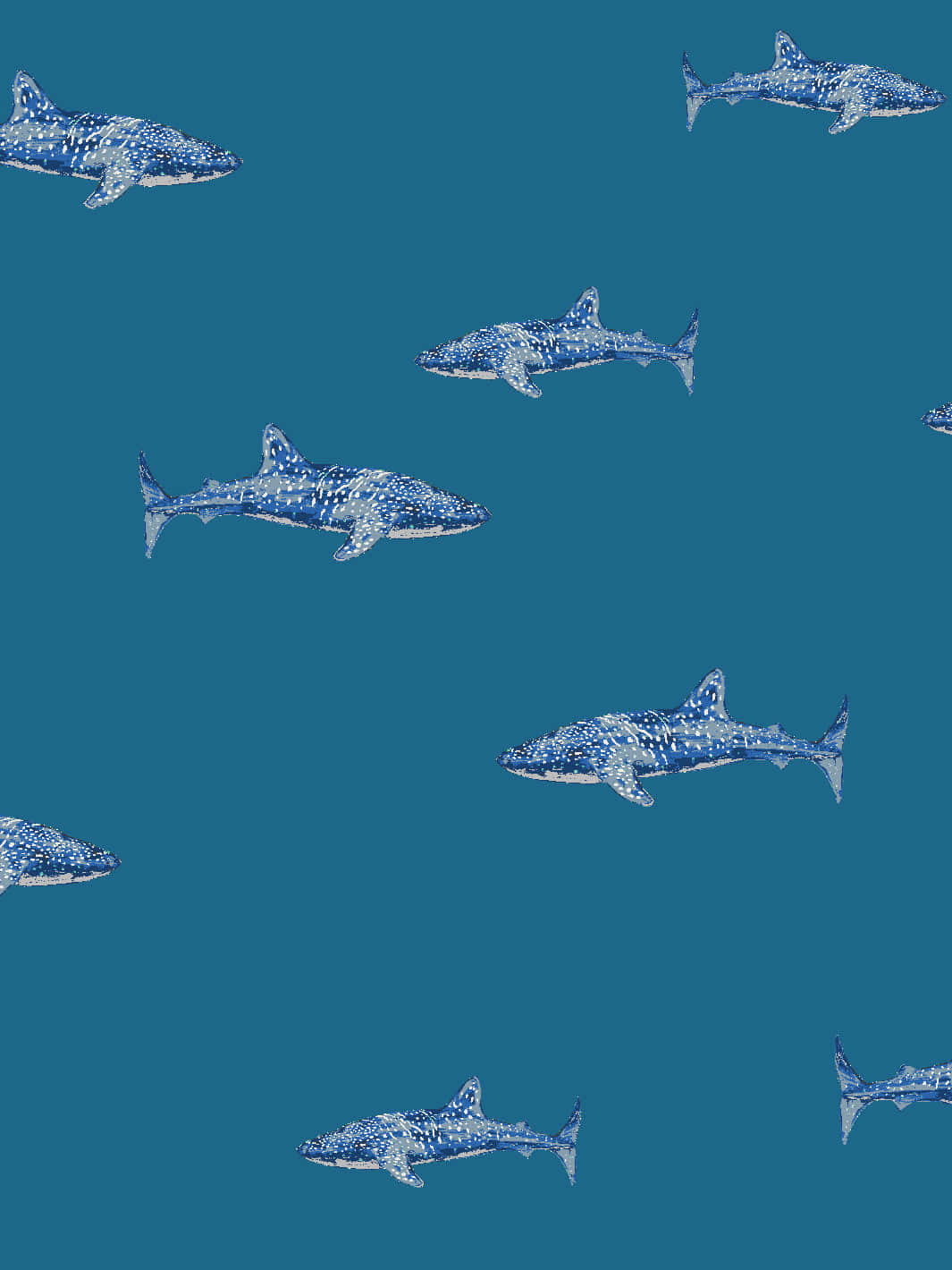 Blue Shark Pattern Wallpaper Wallpaper