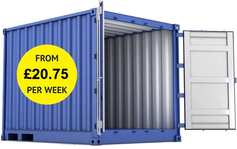 Blue Shipping Container Rental Price PNG