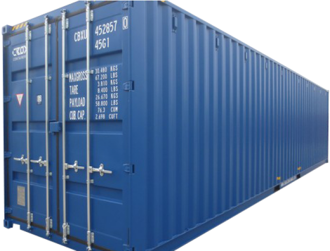 Blue Shipping Container Side View PNG