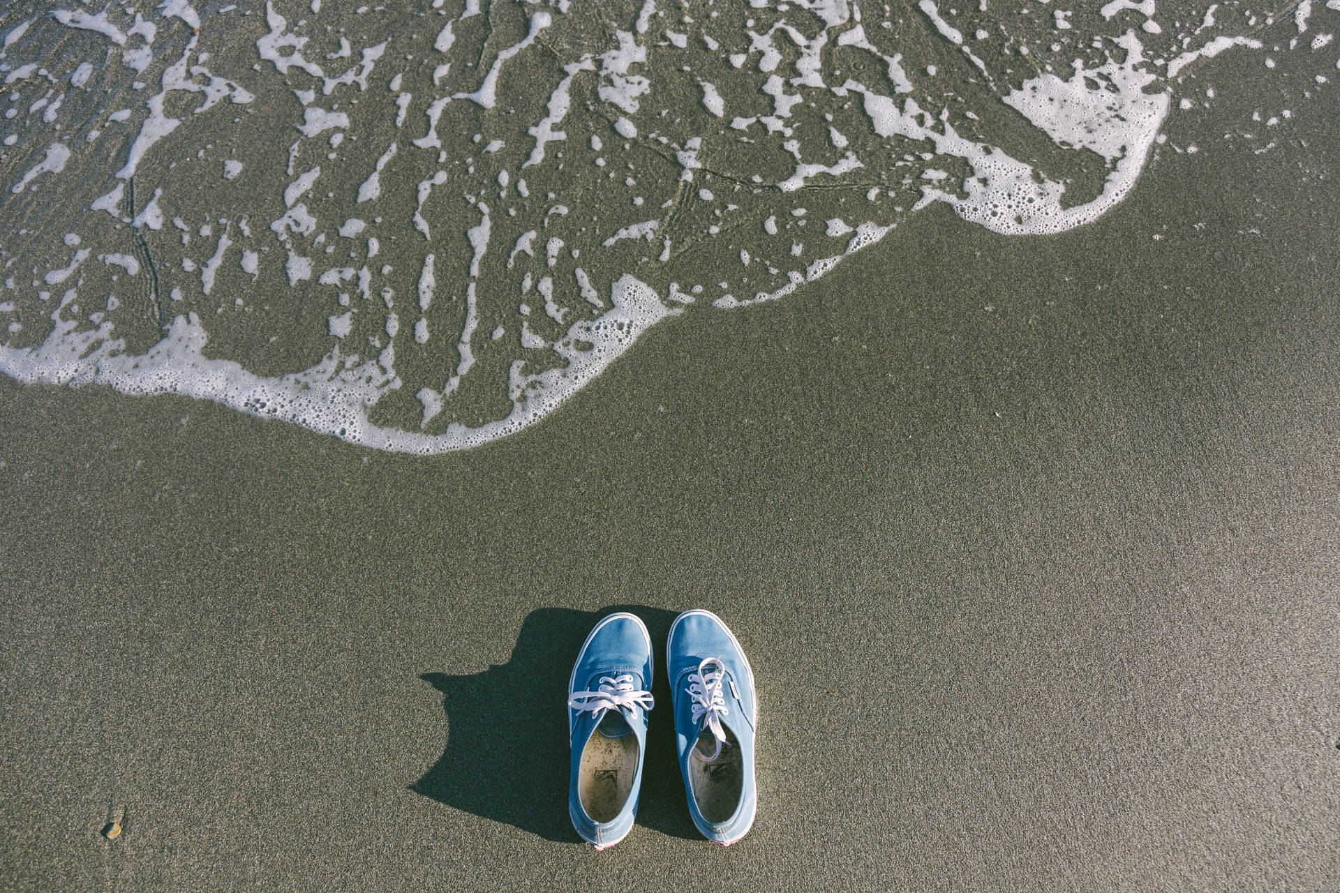 Blue Shoes By The Beach Wallpaper
