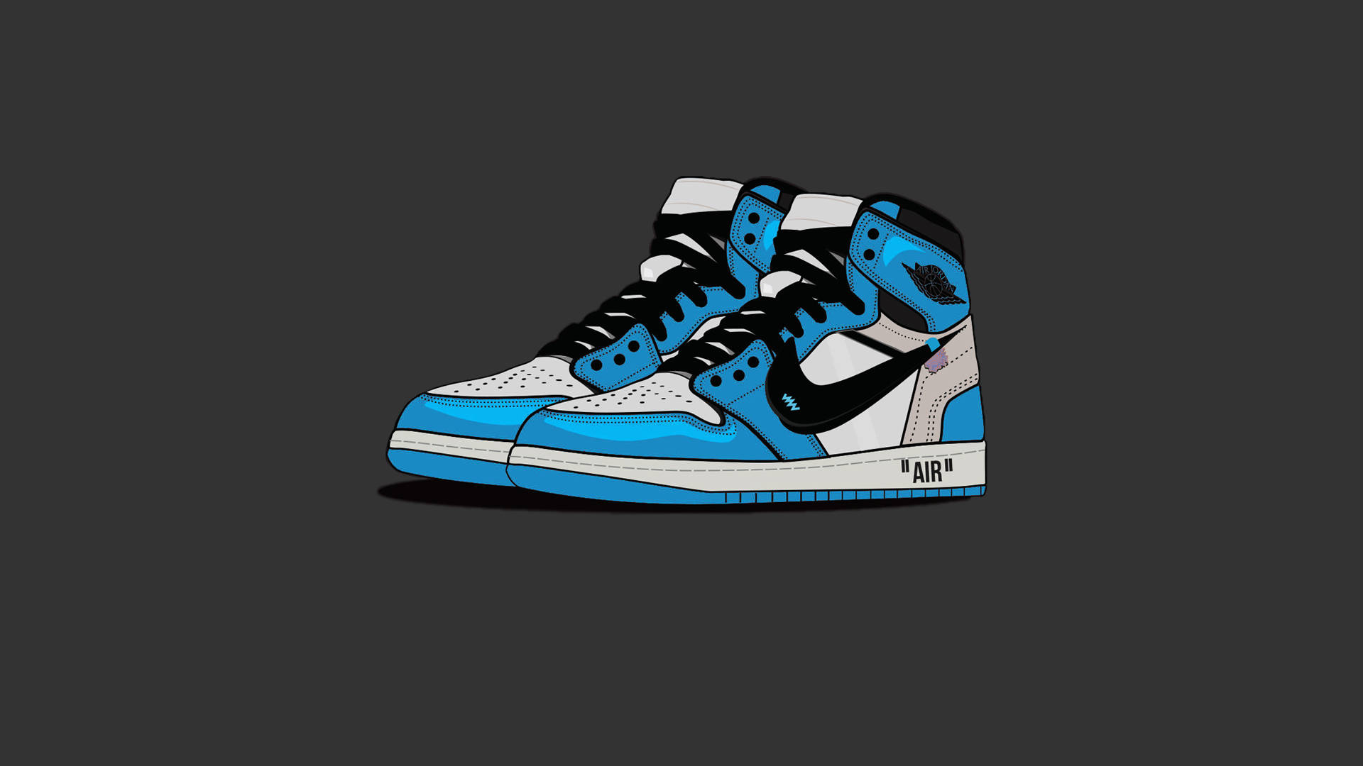 Blue Shoes With Black Nike Icon