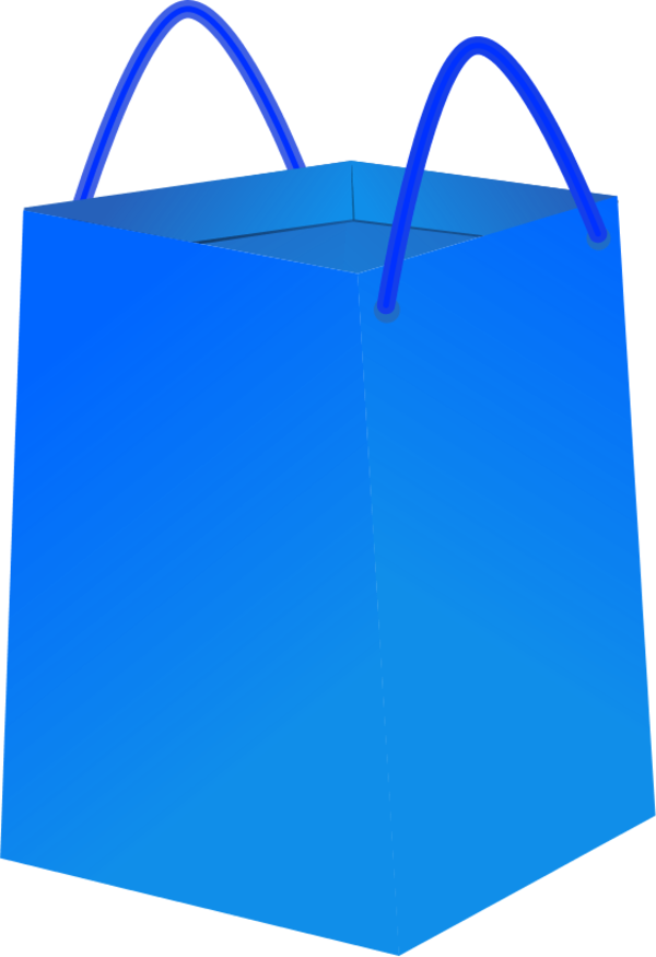 Blue Shopping Bag3 D Render PNG