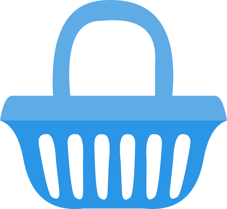 Blue Shopping Basket Icon PNG