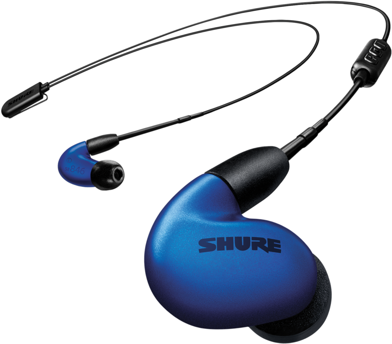 Blue Shure Earphones PNG