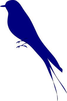 Blue Silhouette Bird PNG