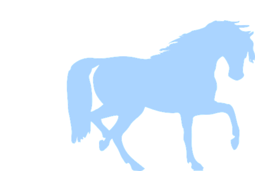 Blue Silhouette Horseon Black Background PNG