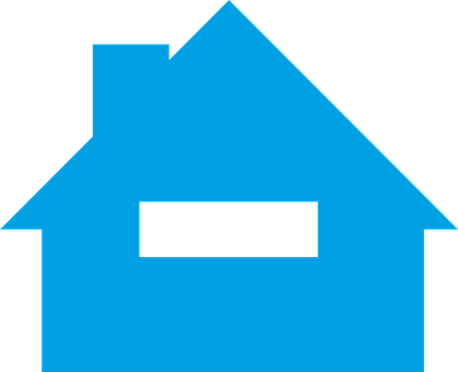 Blue Silhouette House Icon PNG