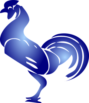 Download Blue Silhouette Rooster | Wallpapers.com