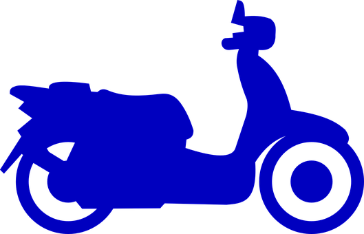Blue Silhouette Scooter Graphic PNG