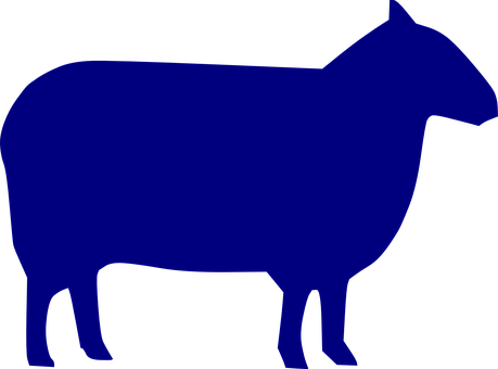 Blue Silhouette Sheep Graphic PNG