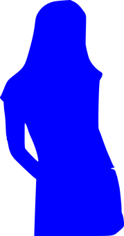 Blue Silhouette Woman Standing PNG