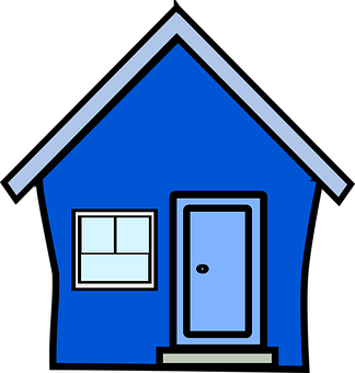 Blue Simple House Vector PNG