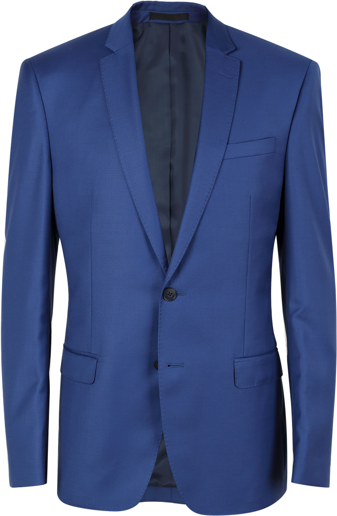 Blue Single Breasted Suit Jacket PNG