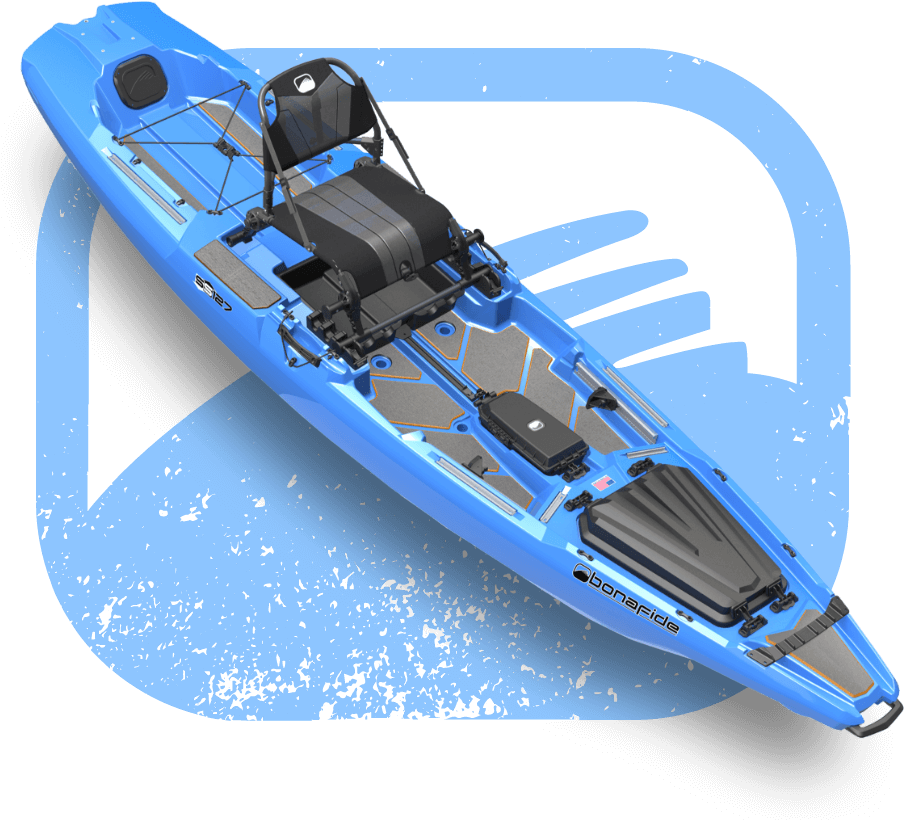 Blue Sit On Top Fishing Kayak PNG