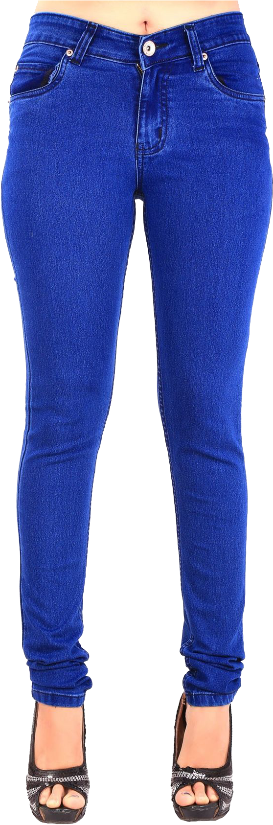 Blue Skinny Jeans Product Display PNG