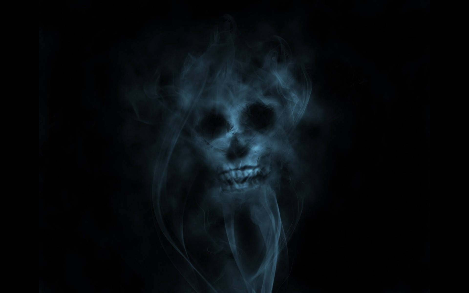 Blue Skull Smoke Hd Wallpaper