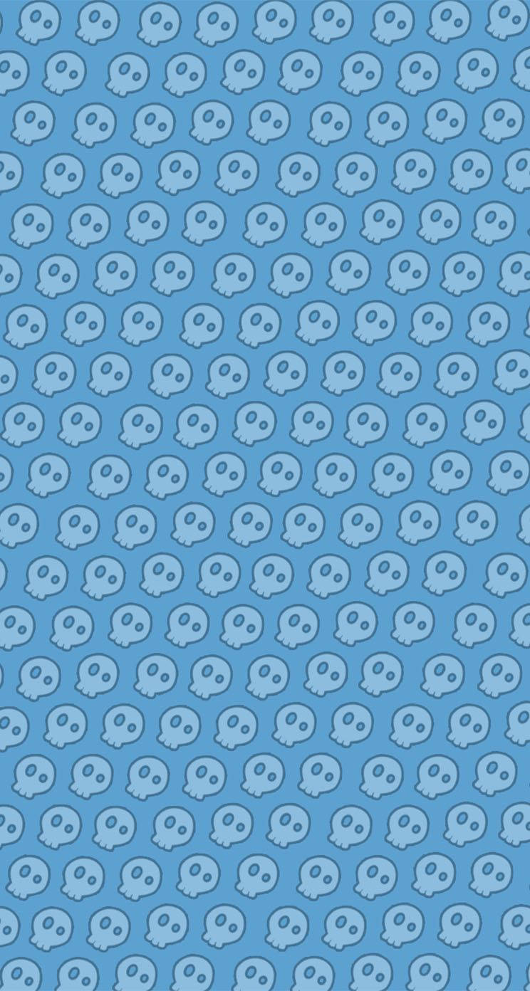 Schermata Di Blocco Dell'iphone Con Teschi Blu Sfondo
