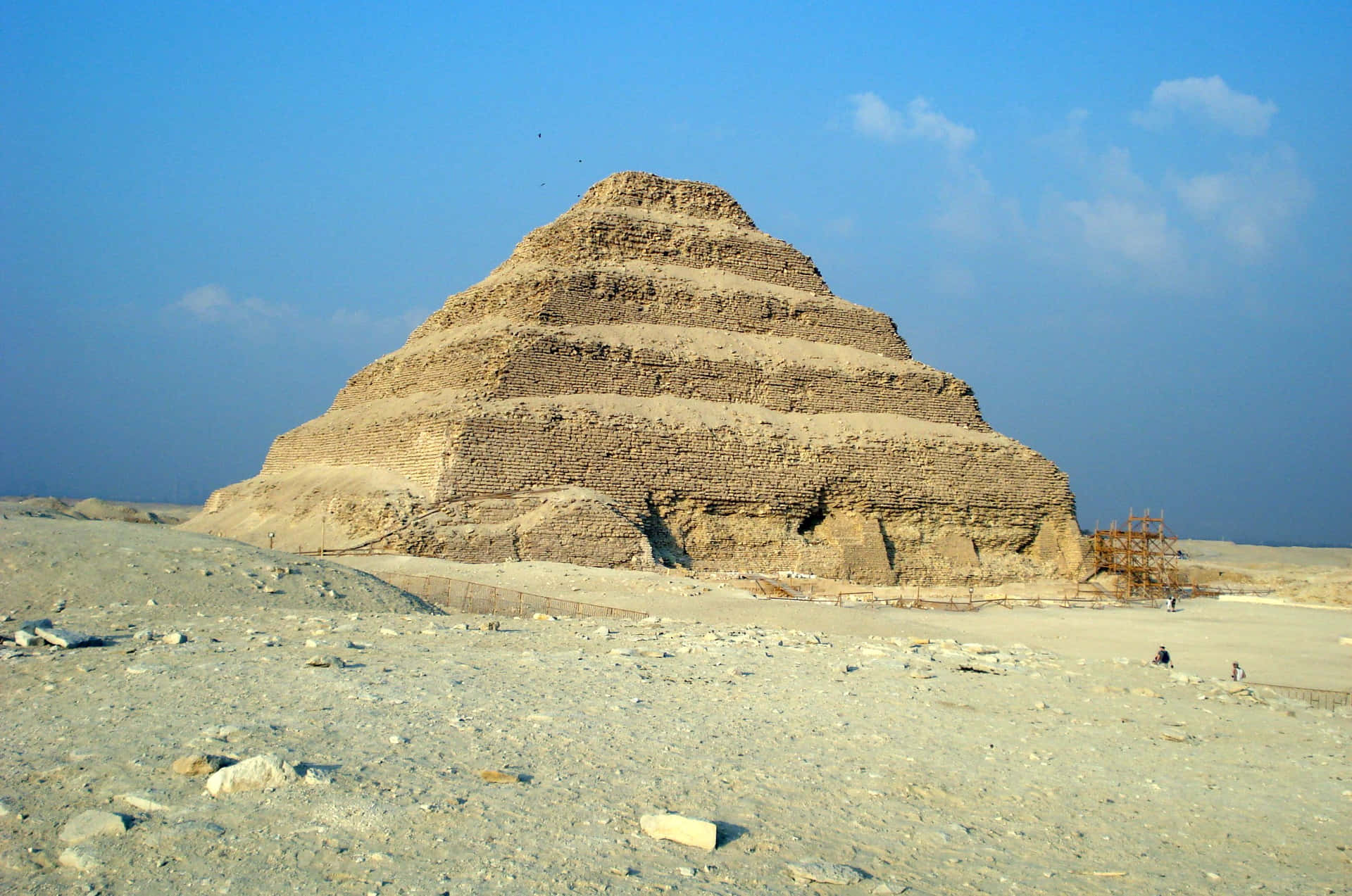 Blue Sky Above Saqqara Pyramid Wallpaper