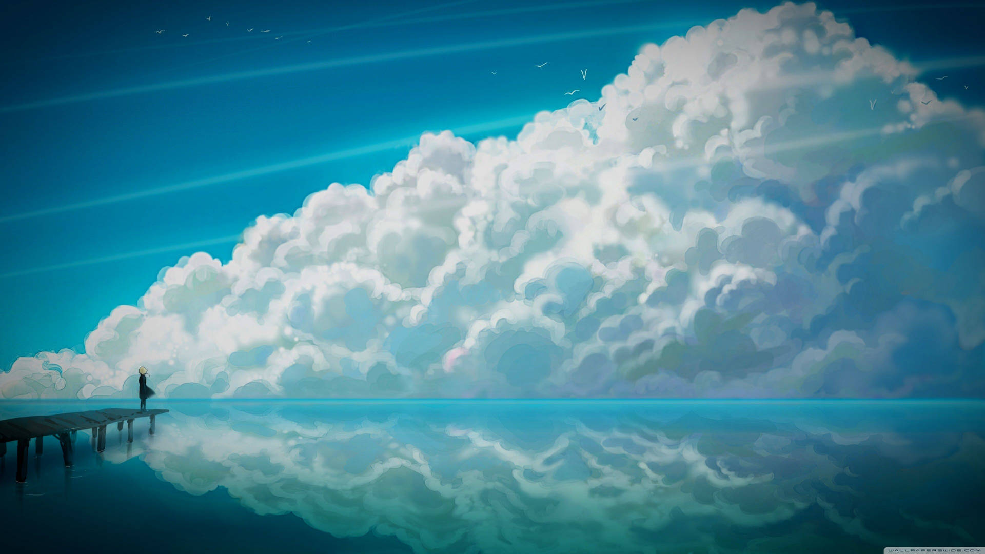 Blue Sky Horizon Anime Wallpaper