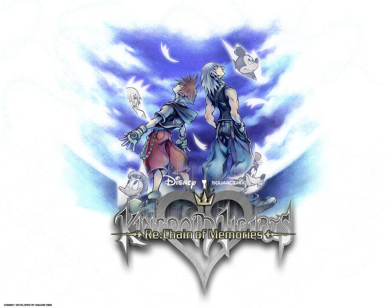 Blue Skyline With Kingdom Heart Logo Background