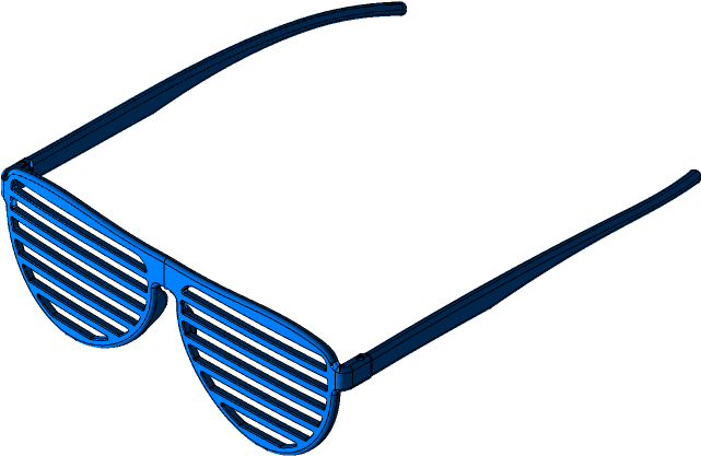 Blue Slatted Shutter Shades Vector PNG