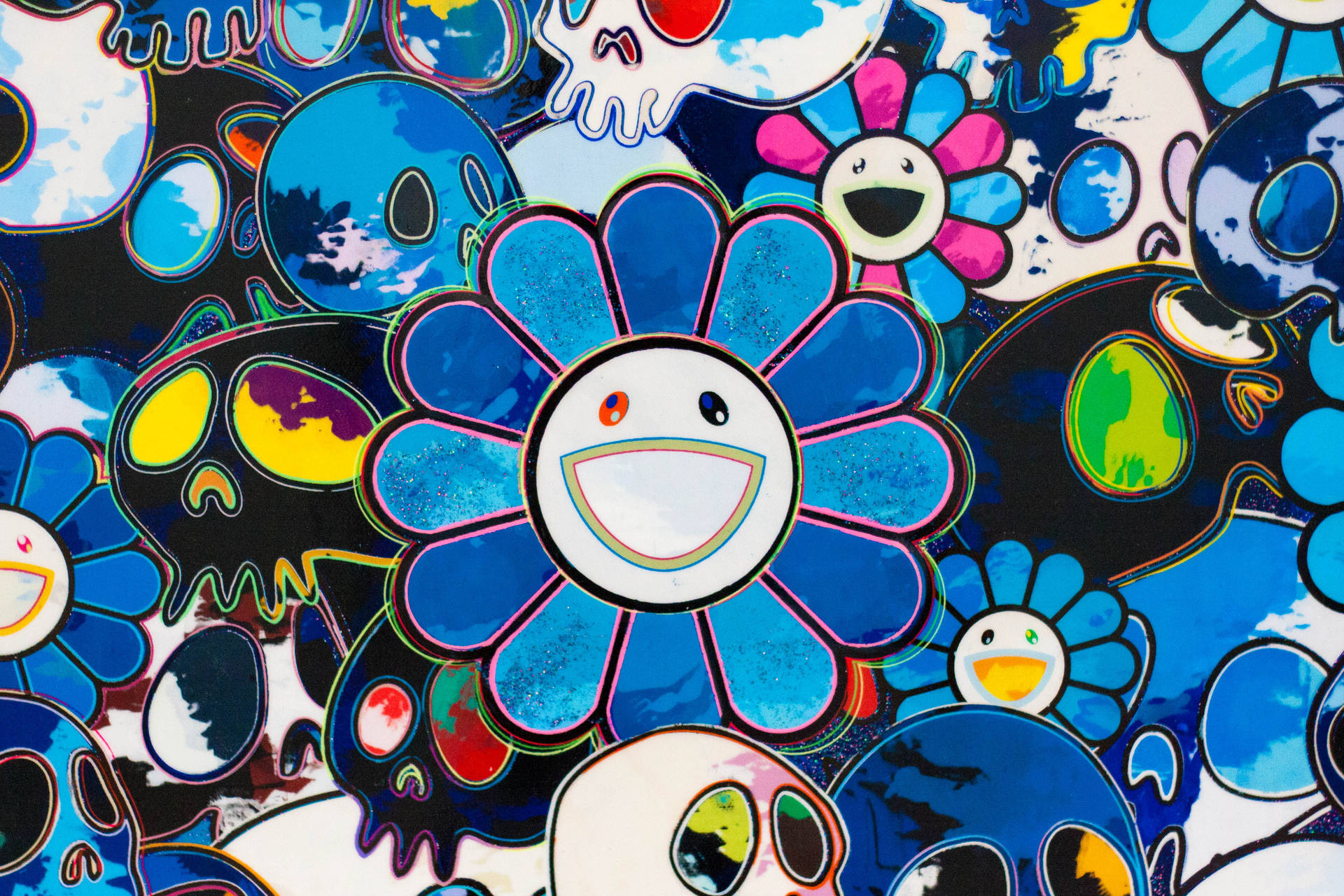 Blue Smile Takashi Murakami 4k Wallpaper