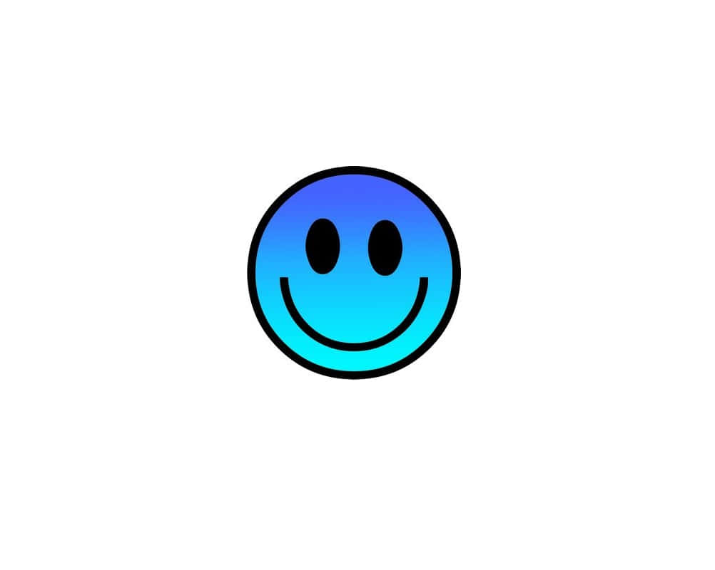 Blue Smiley Face Graphic Wallpaper