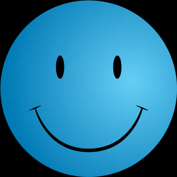 Blue Smiley Face Graphic PNG