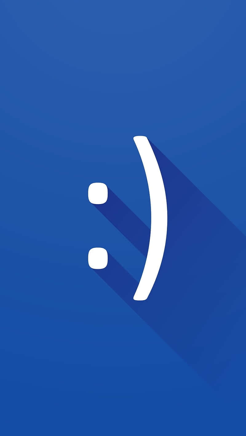 Blue Smiley Face Graphic Wallpaper