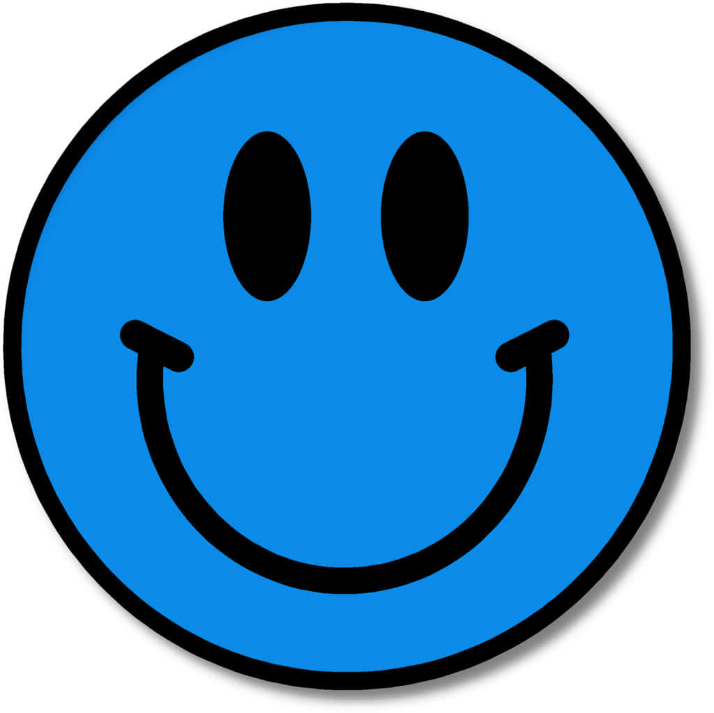 Blue Smiley Face Graphic Wallpaper