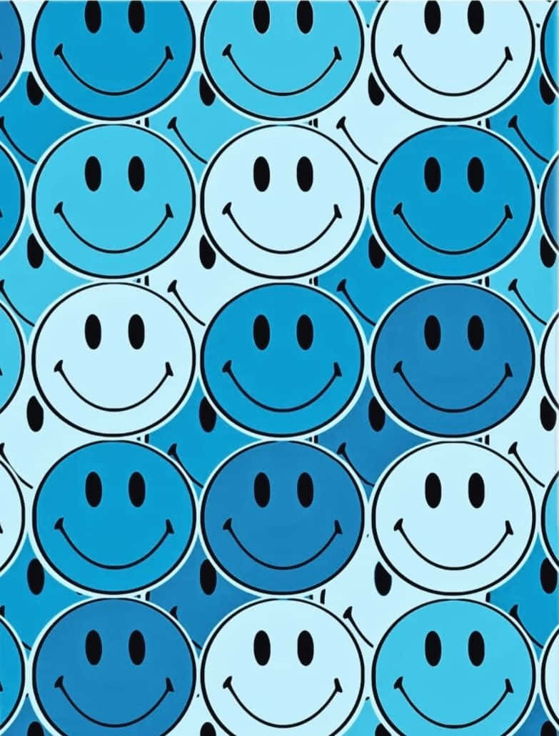 Blue Smiley Face Pattern.jpg Wallpaper