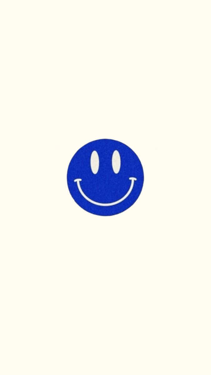 Blue Smiley Face Simple Background Wallpaper