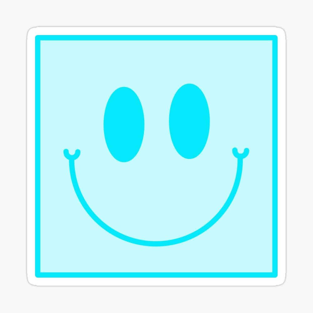 Blue Smiley Face Sticker Wallpaper