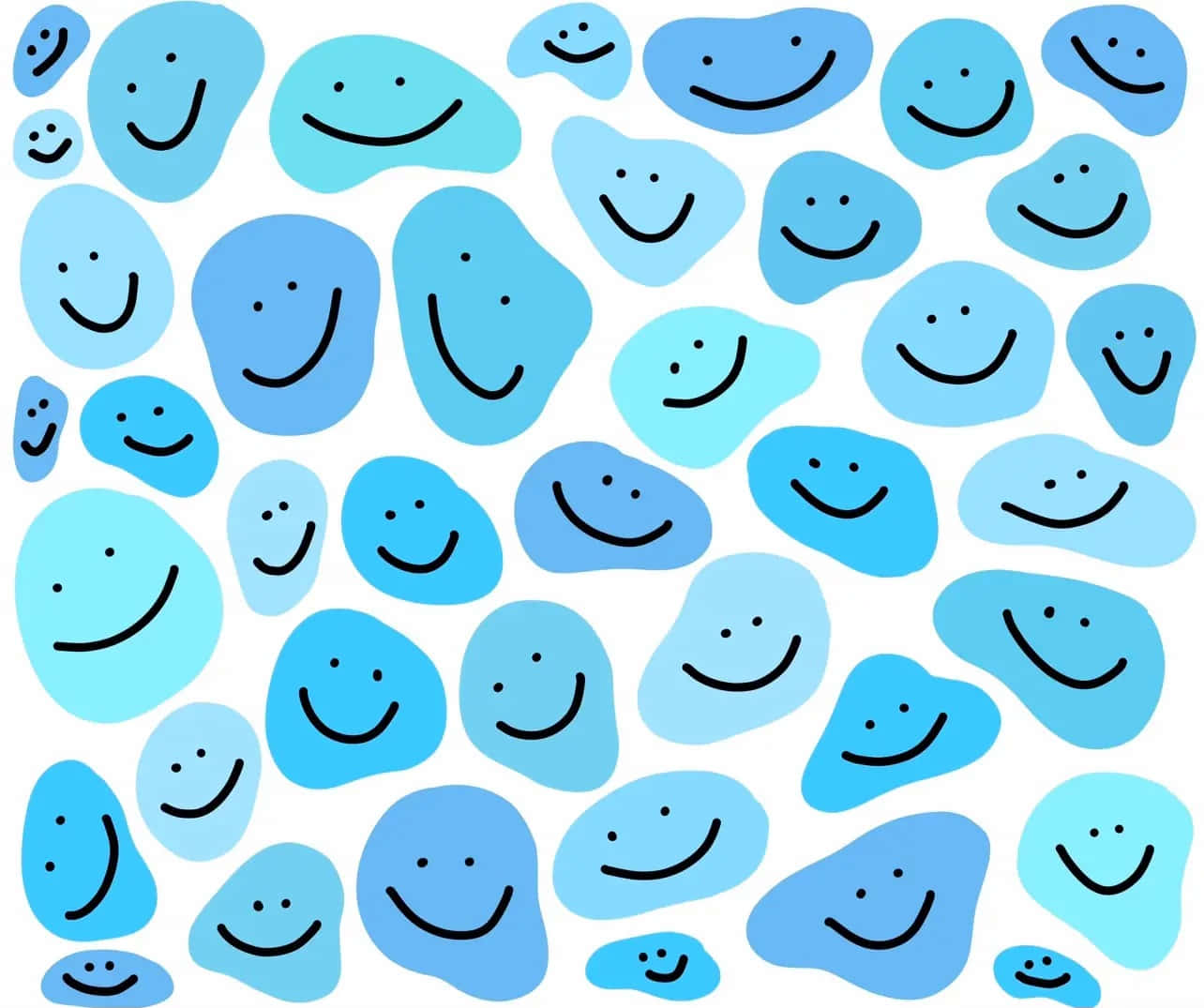Blue Smiley Faces Pattern.jpg Wallpaper