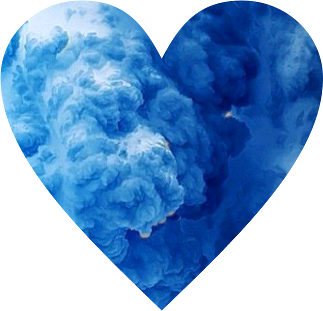 Blue Smoke Heart Shape PNG