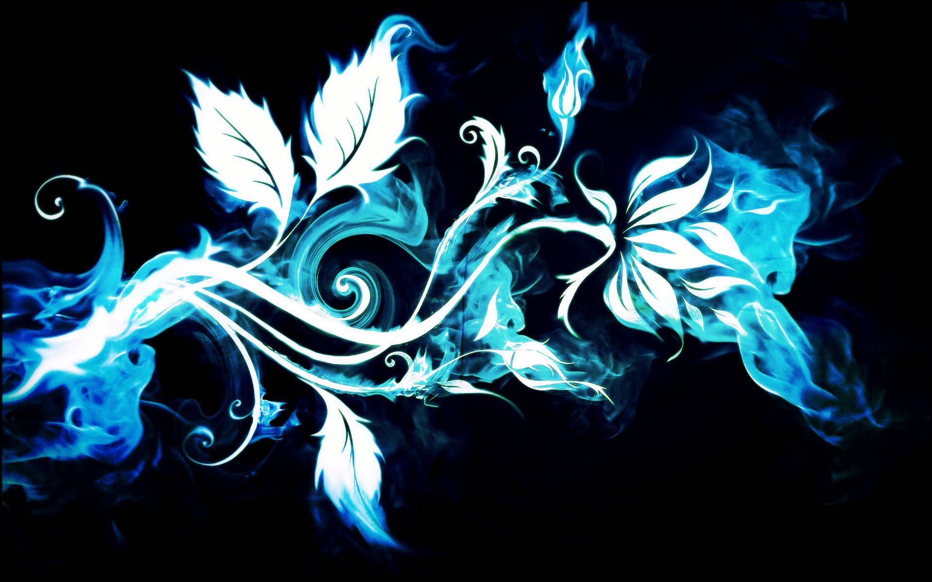 Blue Smoke On Flower Wallpaper